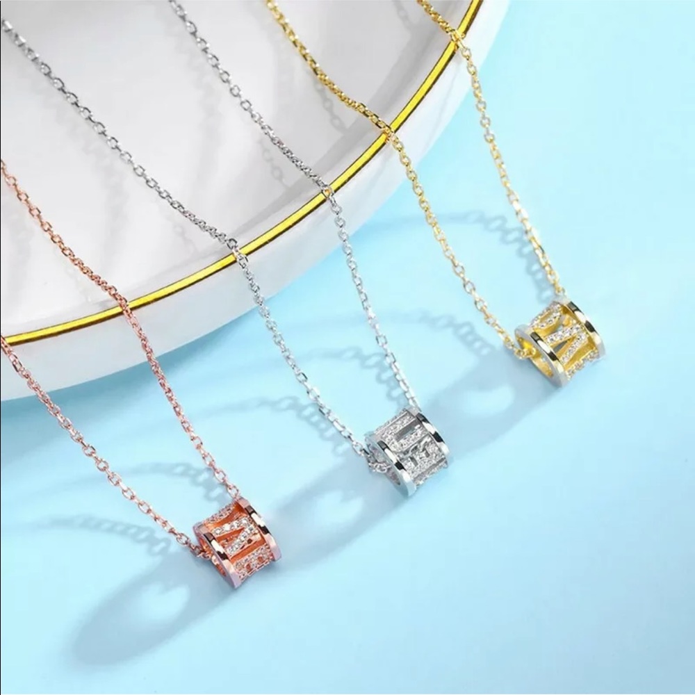 LOVE U Rose Gold Silver Pendant Necklace